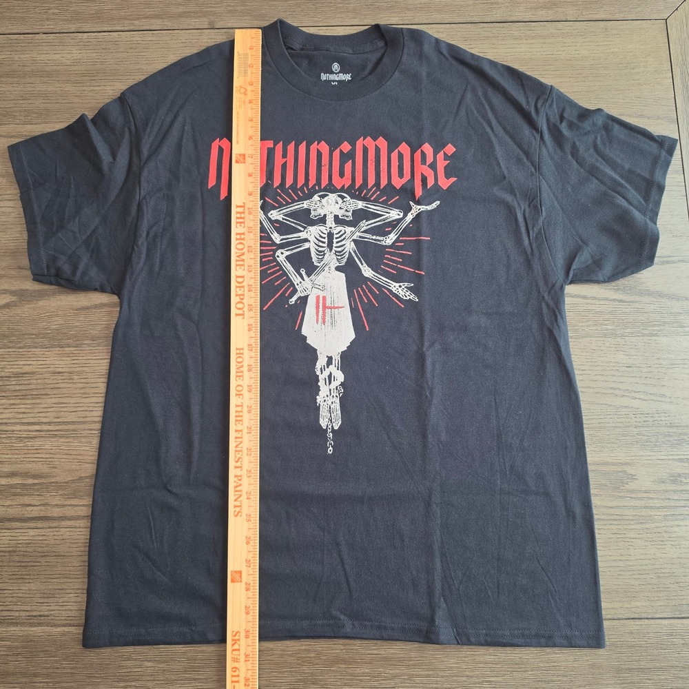 Nothing More Band Tee Mens XL Black Red Skeleton Graphic Rock Concert T-Shirt - Picture 4 of 5